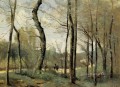 Primeras hojas cerca de Nantes plein air Romanticismo Jean Baptiste Camille Corot